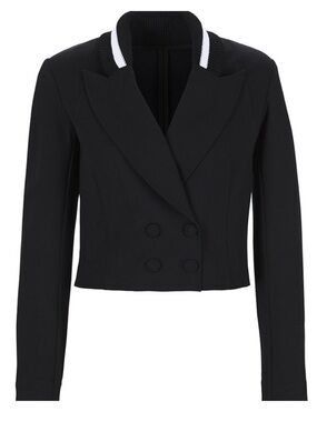 CAbi Wonderous Black Tie Cropped Double-Breasted Jacket 8
